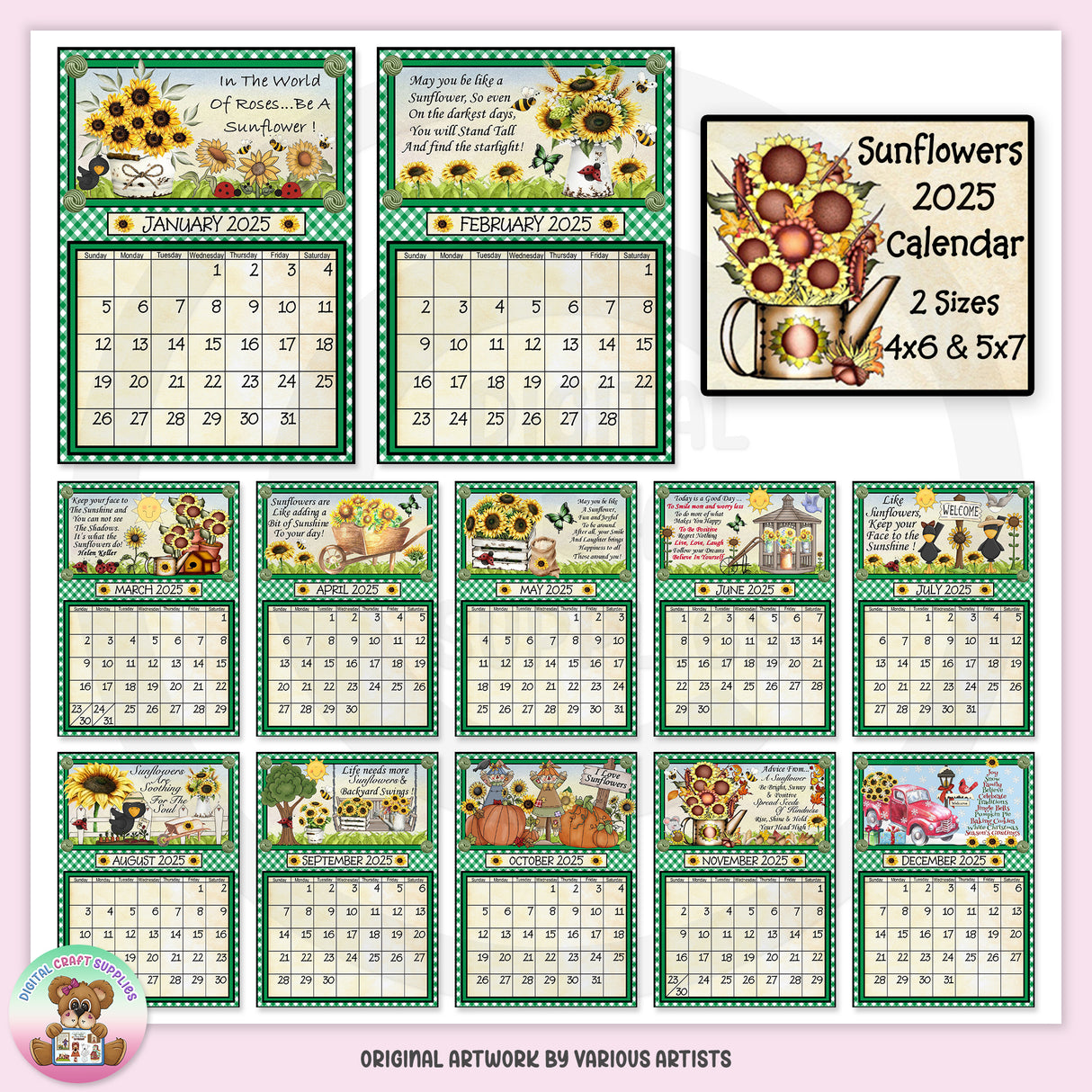 Sunflowers 2025 Calendar - DCS Exclusive