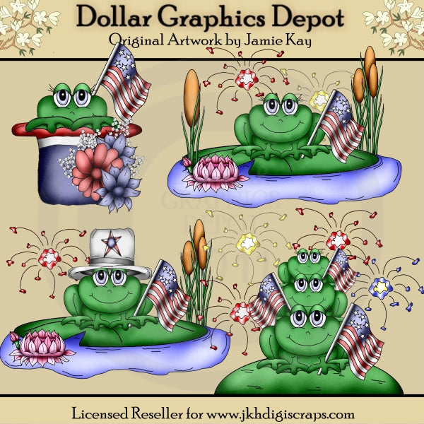American Pride Frogs - Clip Art - DCS Exclusive