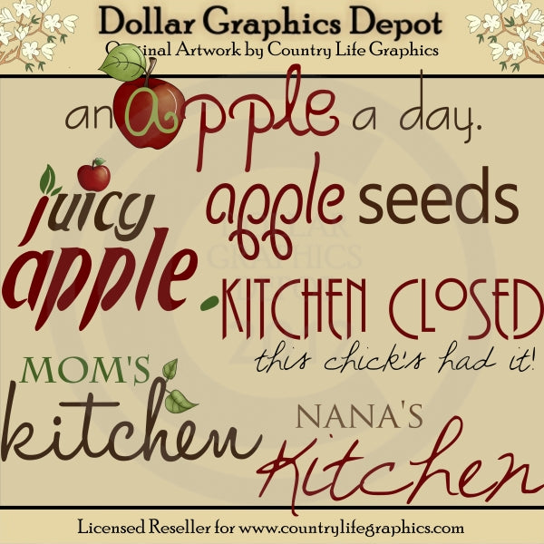Apple Word Art - Clip Art