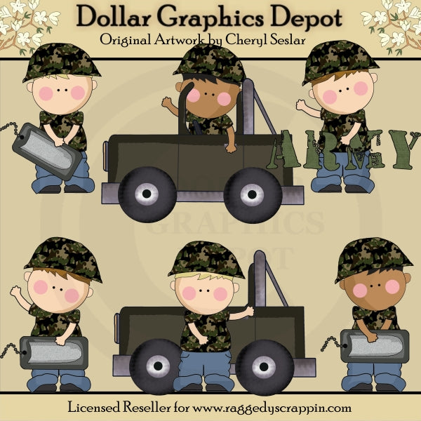 Army Boys - Clip Art