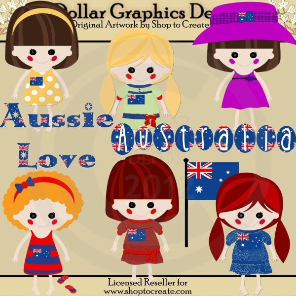 Australian Dolls - Clip Art