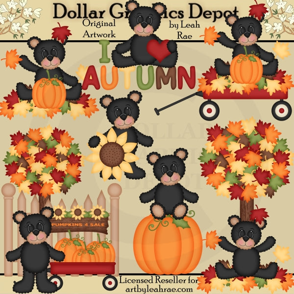Autumn Bears 2 - Clip Art