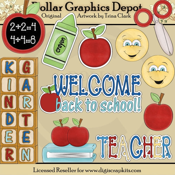 Back to School - Kindergarten - Clip Art