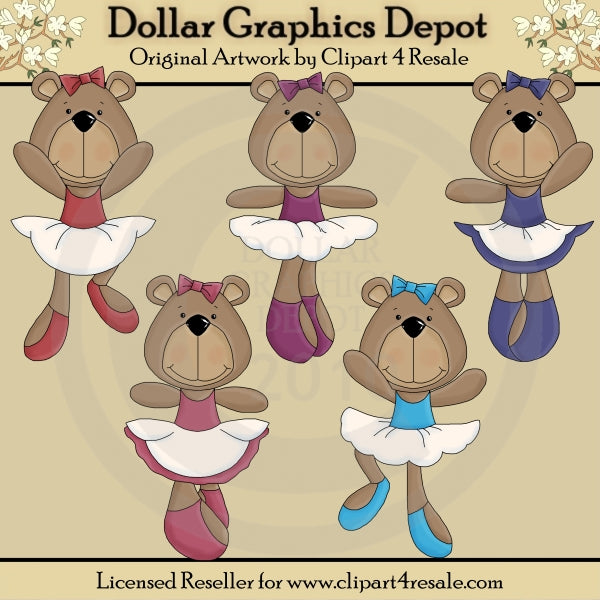 Ballerina Bears - Clip Art - DCS Exclusive