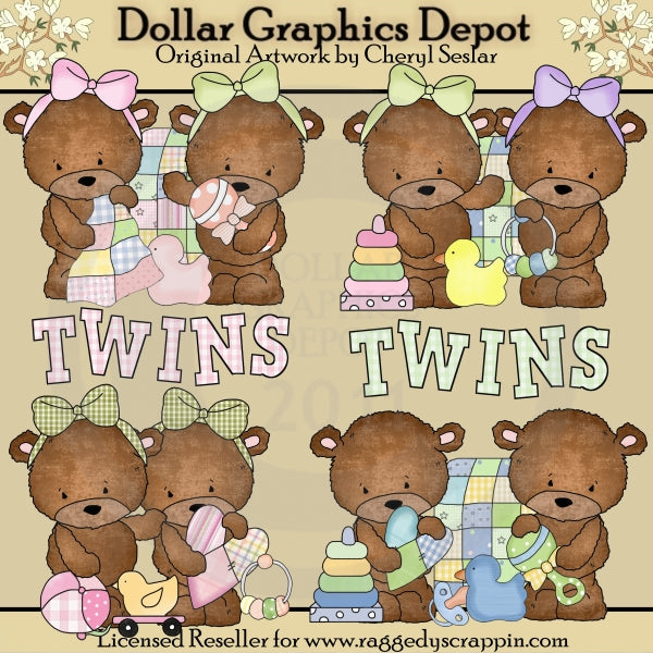 Baxter and Bailey Twins - Clip Art