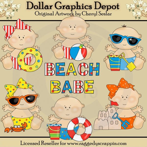 Bebés de playa - Imágenes prediseñadas - Exclusivo de DCS