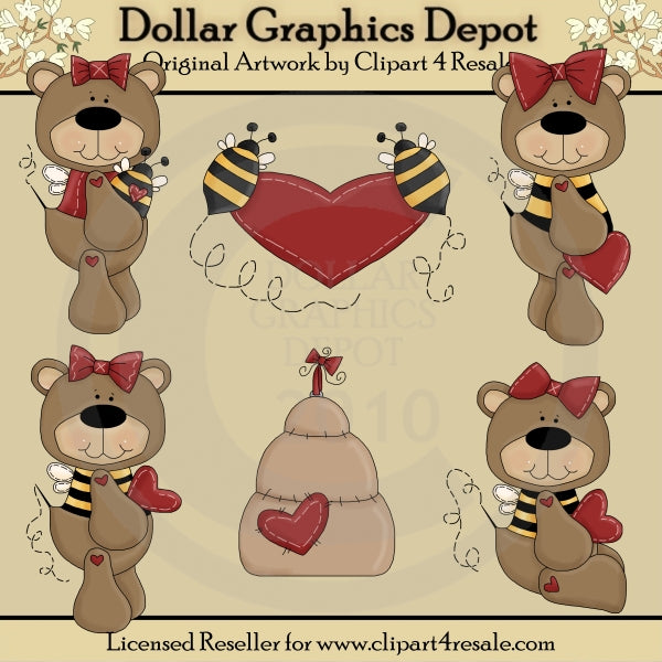 Bee Mine Bears - Clip Art - DCS Exclusive