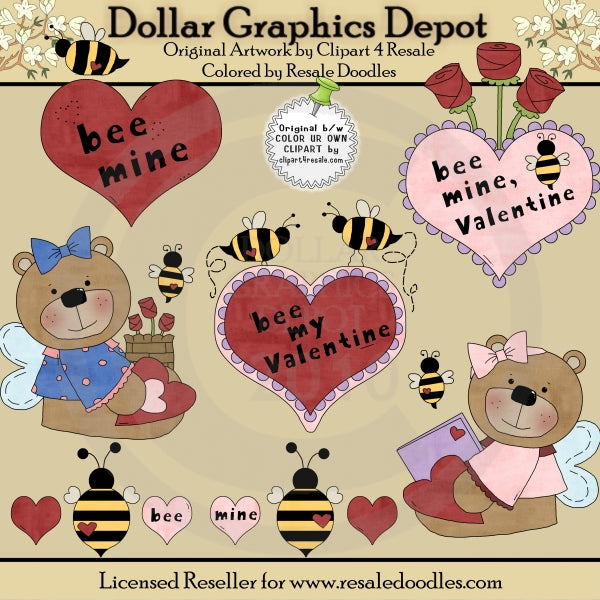 Bee Mine Valentine - Clip Art