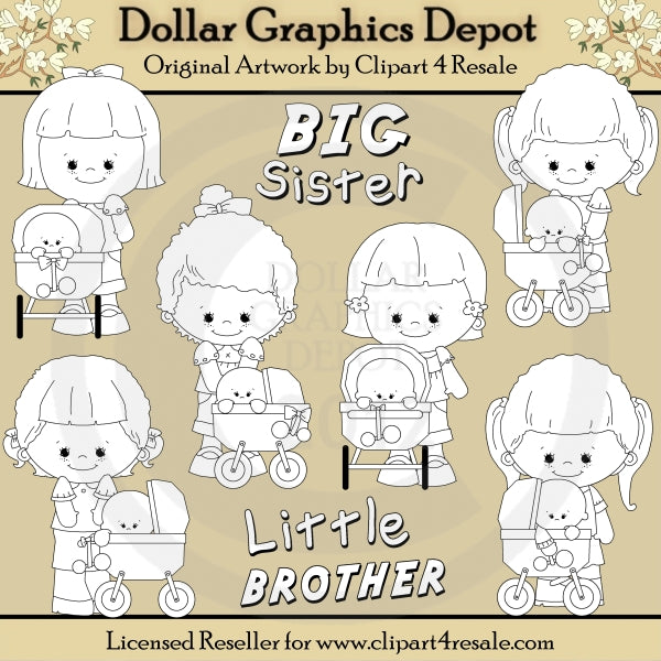 Big Sister - Little Brother - Digital Stamps - *DCS Exclusive*
