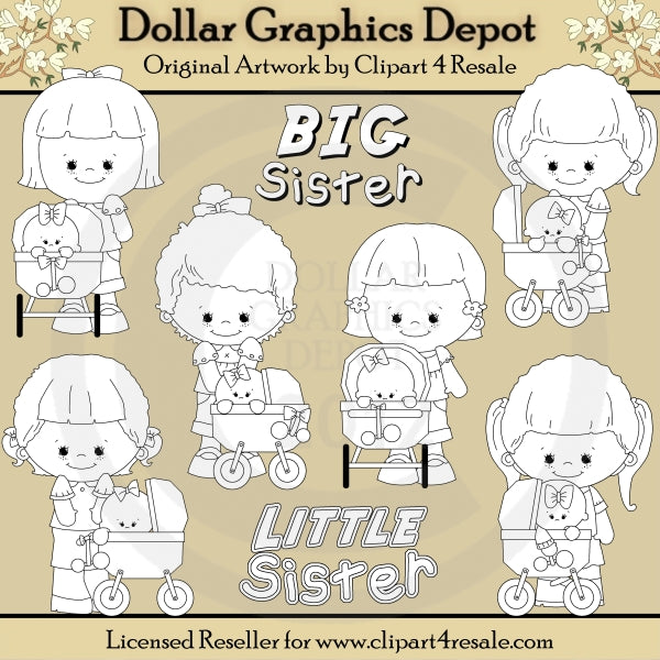 Big Sister - Little Sister - Digital Stamps - *DCS Exclusive*