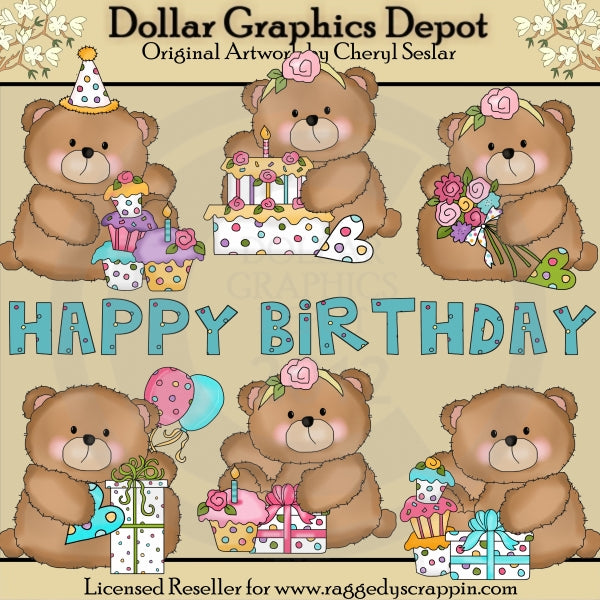 Cumpleaños De Boo Bears - Clipart