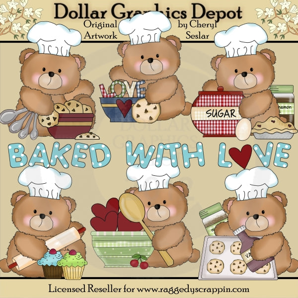 Boo Bears Love To Bake - Clip Art