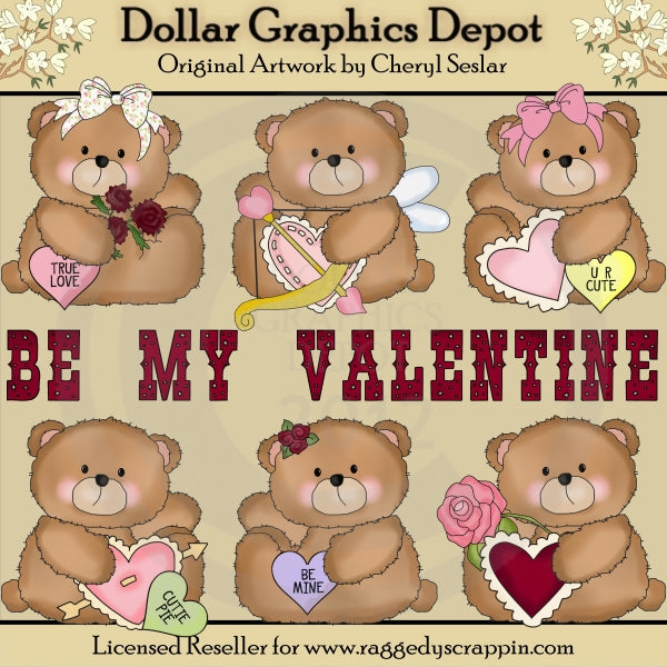 Boo Bears Valentine - Clip Art