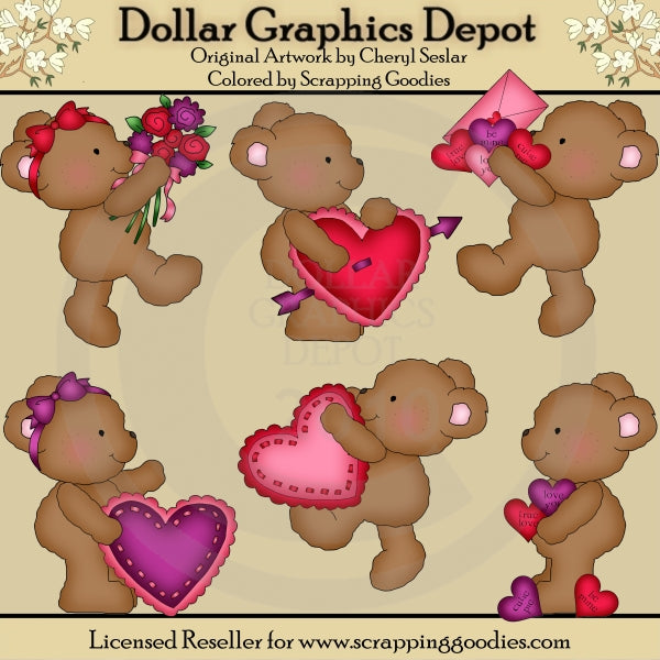 Boo Boo Bears - Valentines - Clip Art