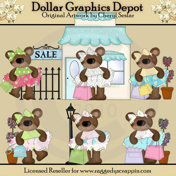 Boutique Sale Bears - Clip Art - DCS Exclusive