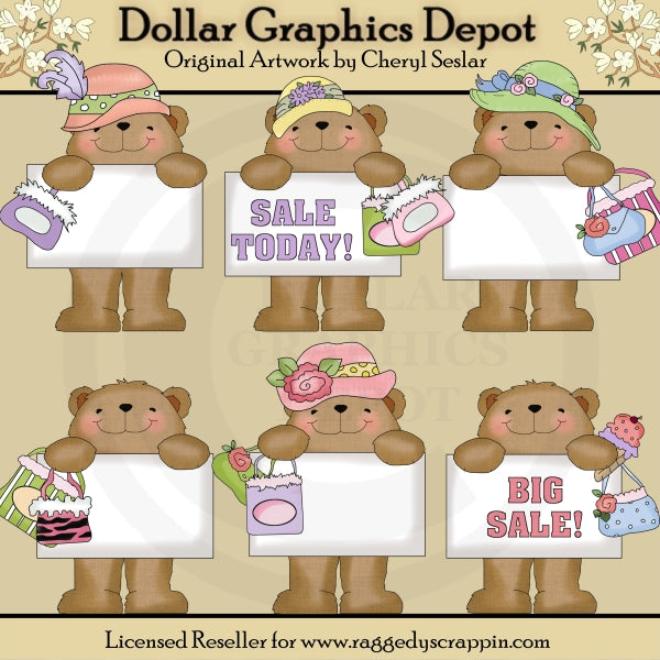 Bulletin Bears - Big Sale - Clip Art
