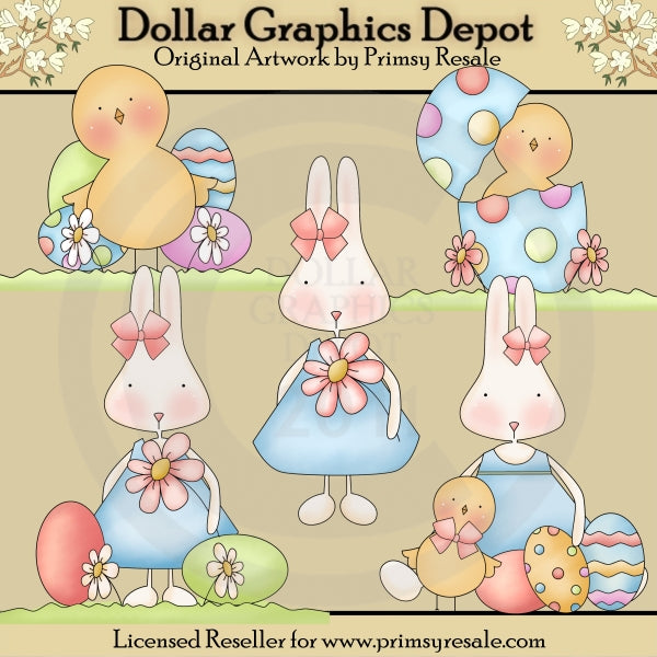 Bunnies and Chicks - Clip Art