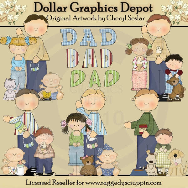 Busy Dads - Clip Art - DCS Exclusive