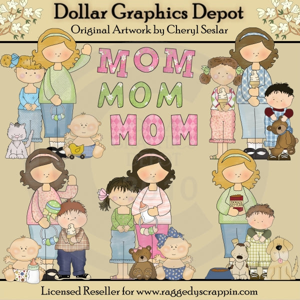 Busy Moms - Clip Art - DCS Exclusive