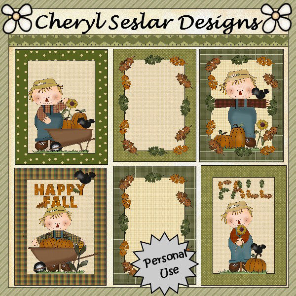 Fun Fall Card Fronts...Set of 6