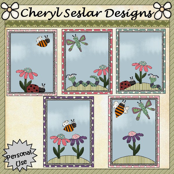 Gone Buggy Card Fronts..Set of 5