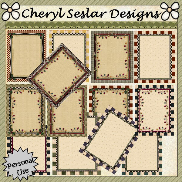 Holiday Frames Card Fronts...Set of 13