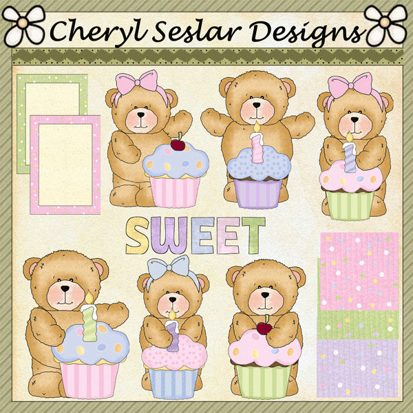 Chubby Cubby "Loves Cupcakes" Bears