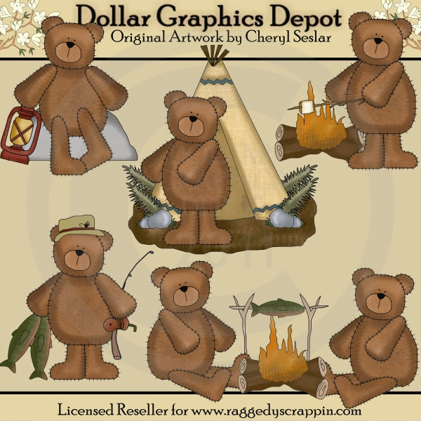 Camping Bears - Clip Art