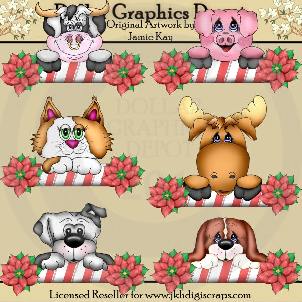 Candy Cane Critters - Clip Art