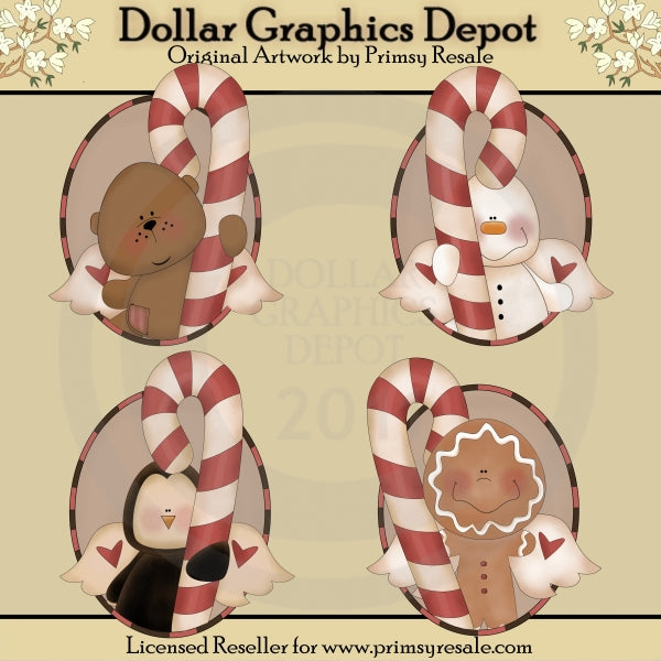 Candy Cane Friends - Ovals