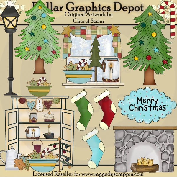 Christmas Home - Clip Art