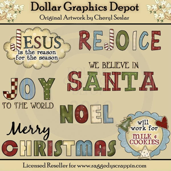Christmas Word Art - Clip Art