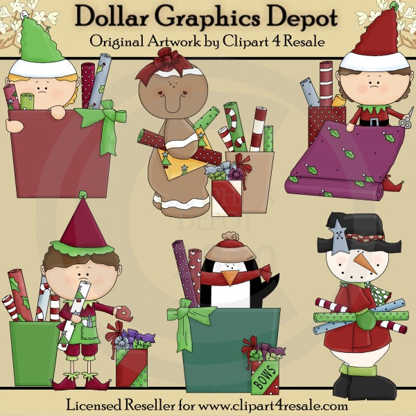 Christmas Wrappers 1 - Clip Art
