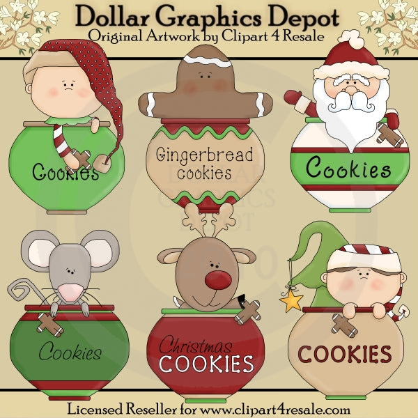 Tarro de galletas navideño - Clipart - Exclusivo de DCS