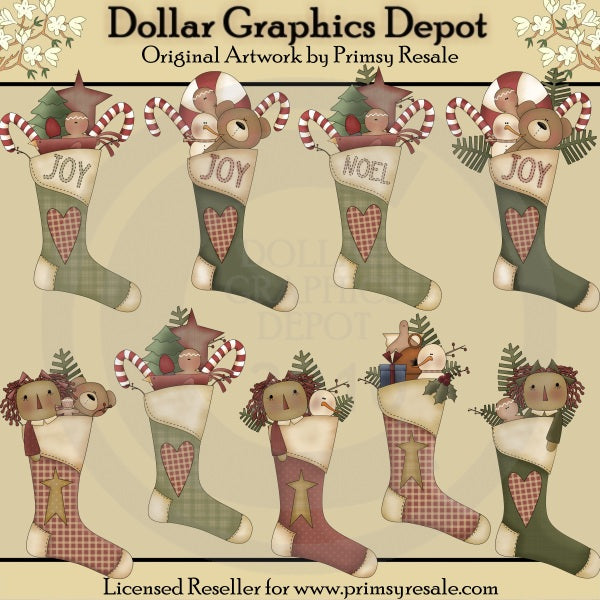 Country Stockings - Clip Art