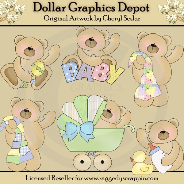 Cuddly Baby Bears - Clip Art