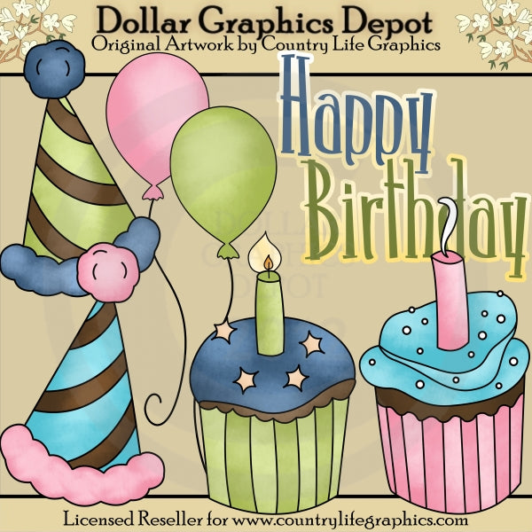 Cupcake Birthday - Clip Art