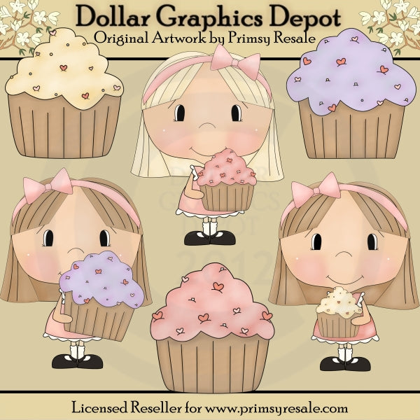 Cupcake Girls - Clip Art