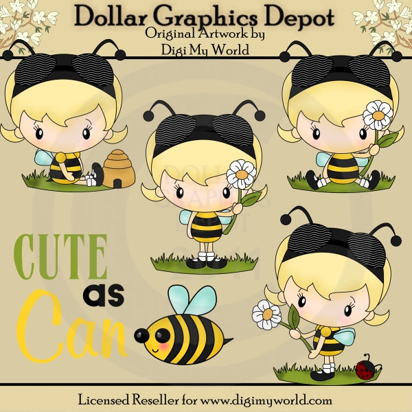 Cute As Can Bee - Clip Art