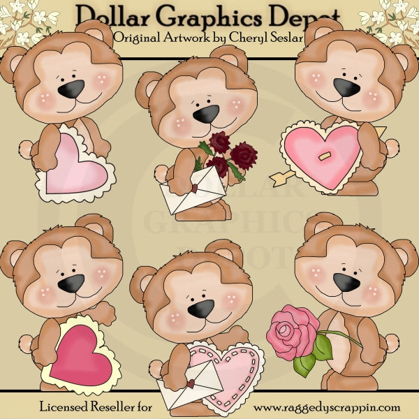 Cutie Bear - My Valentine - Clip Art