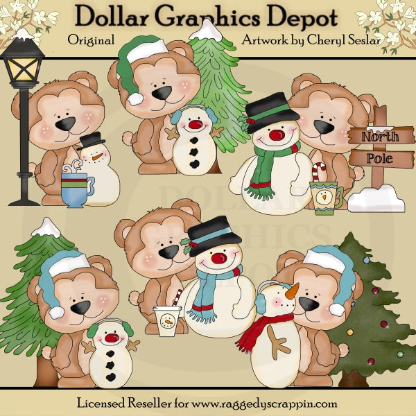 Cutie Bear - Winter Wonderland - Clip Art