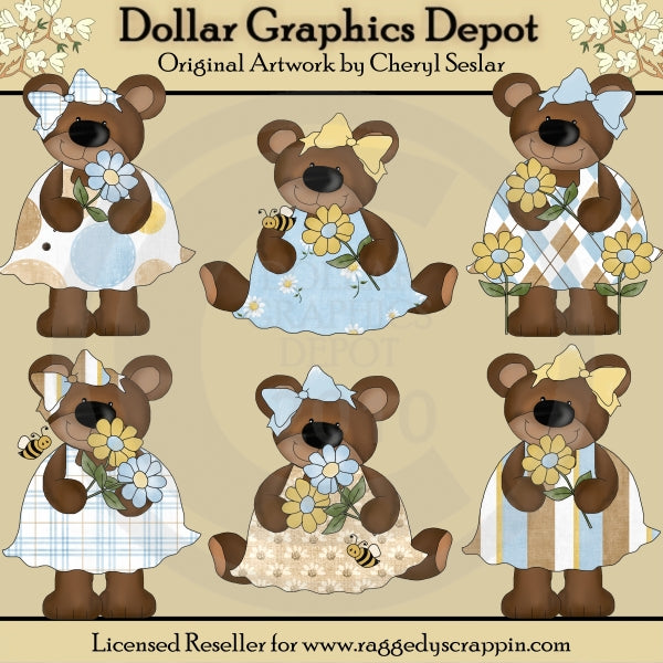 Daisy Bears - Clip Art - DCS Exclusive