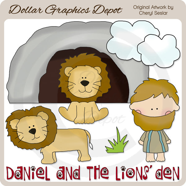 Daniel y el foso de los leones - Clipart