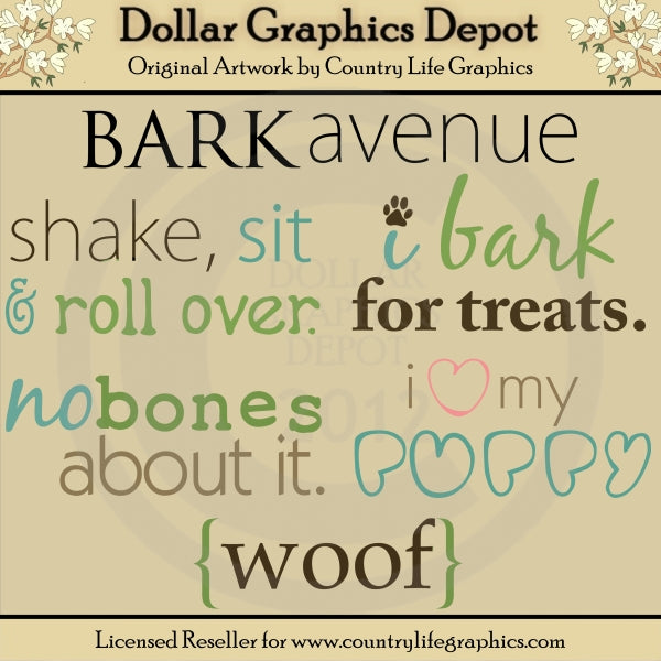 Dog Word Art - Clip Art