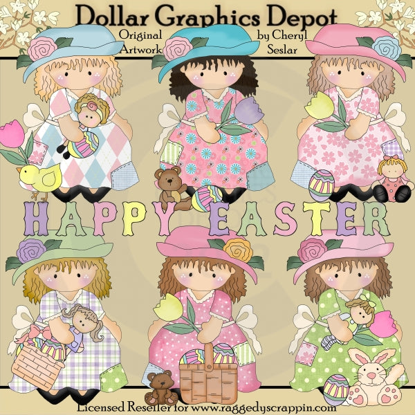 Dress Up Darcy - Happy Easter - Clip Art