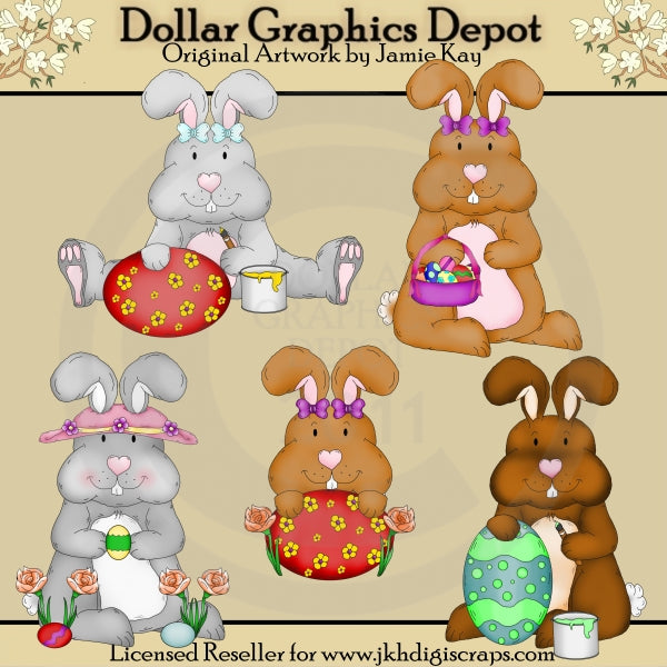 Easter Bunnies 1 - Clip Art