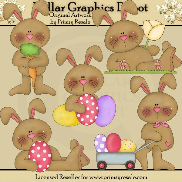 Easter Bunnies 2 - Clip Art