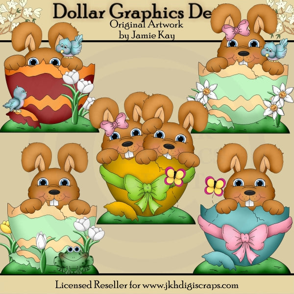 Easter Egg Bunnies 1 - Clip Art
