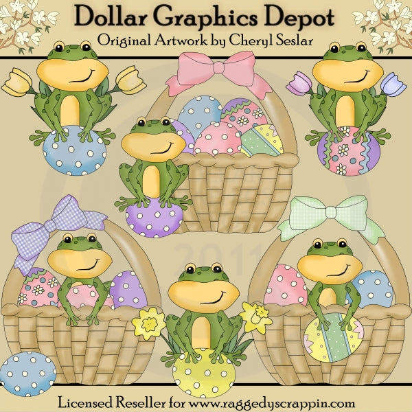 Easter Frogs - Clip Art