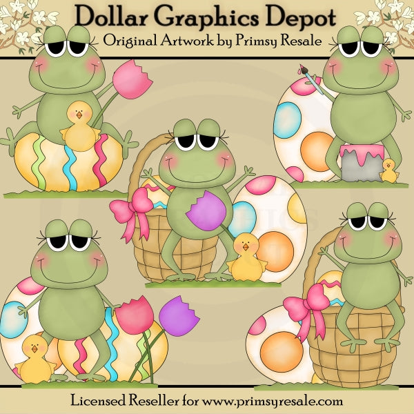 Easter Frogs 1 - Clip Art